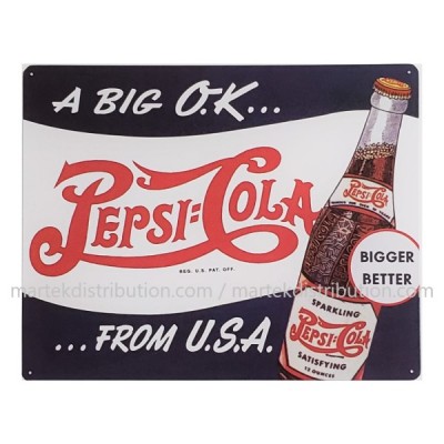Enseigne Pepsi-Cola en métal A Big O.K…